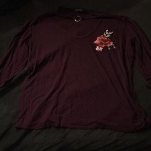 long sleeve t-shirt w/ choker